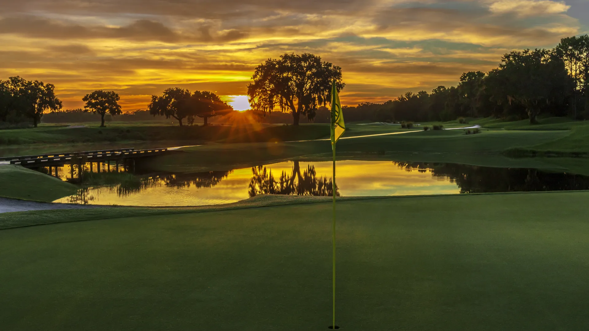 Hole on Grand Cypress Florida Course at Sunset