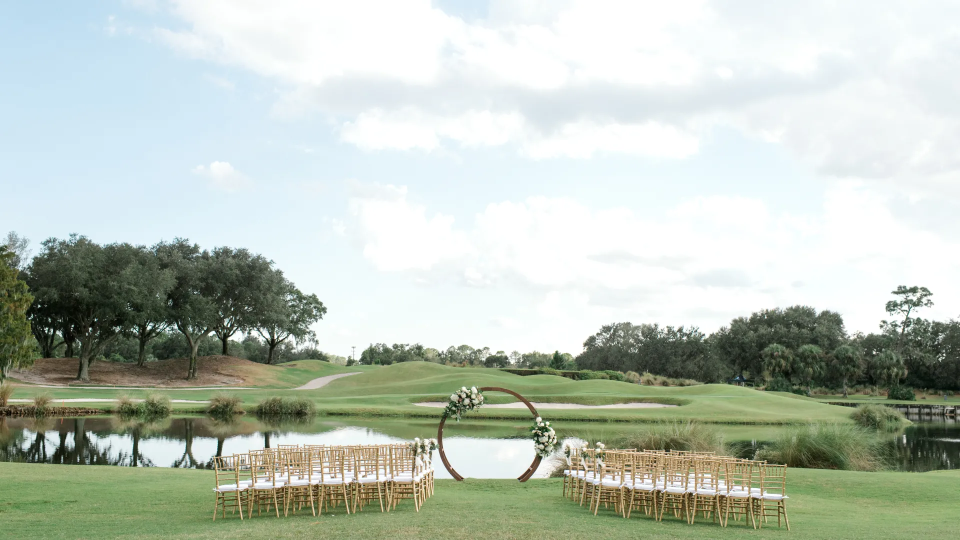 Outdoor Wedding Outdoor wedding set up on one of the Grand Cypress golf courses