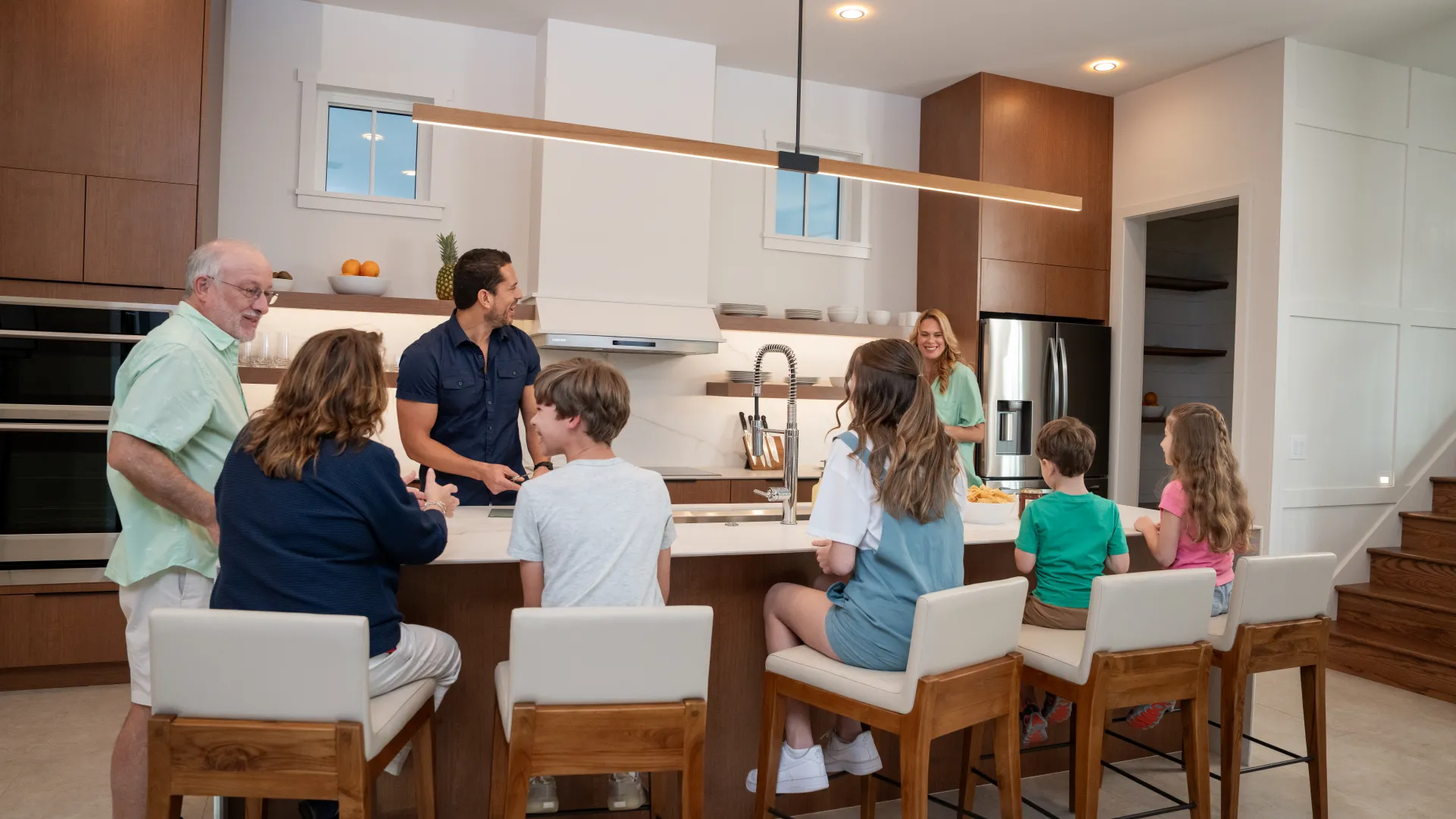 Family dining in Kitchen 
