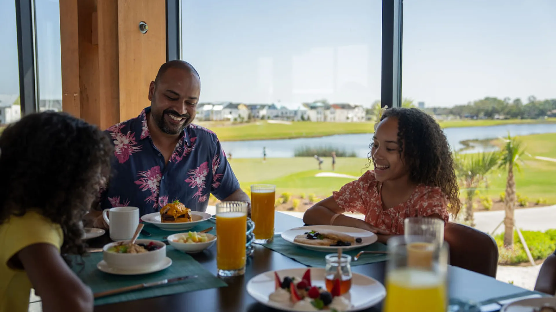 Family dining close up