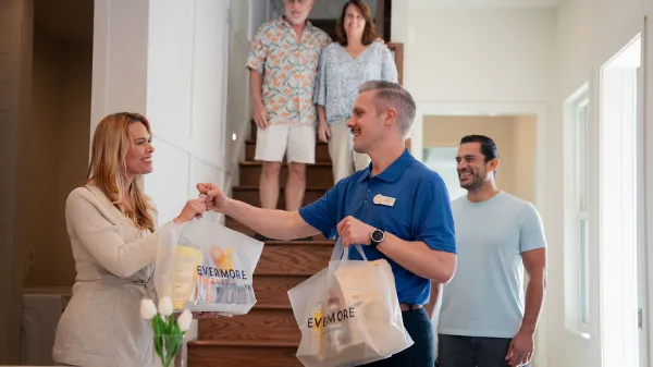 An image of Evermore To Your Door groceries being delivered in a house at Evermore Orlando Resort