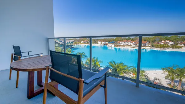 Image of the balcony of a Premium Evermore Bay View Flat at Evermore Orlando Resort.