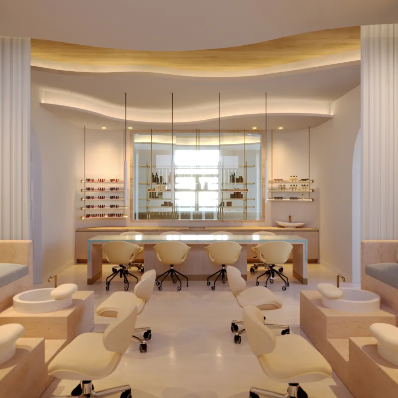 Manicure, pedicure station at the Conrad Orlando spa