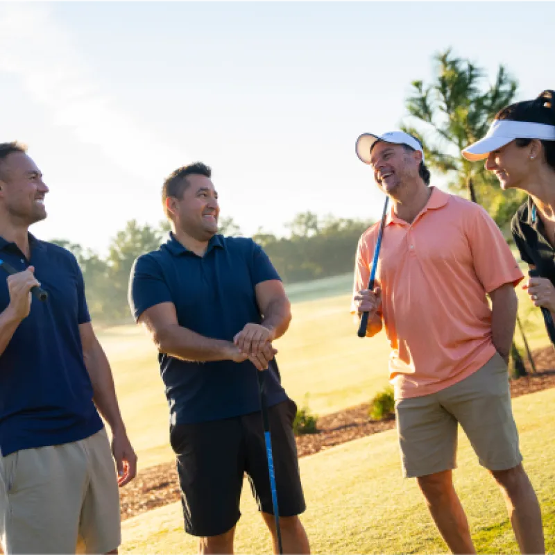 Group of golfers smiling Group of golfers smiling