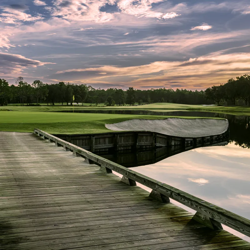 Grand Cypress Golf at Evermore Florida Course photo taken on course bridge over pond 