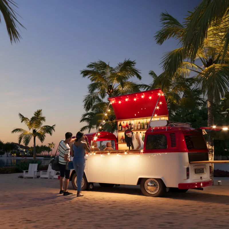 Barbara Anns Beach Bar with couple ordering Barbara Anns Beach Bar with couple ordering