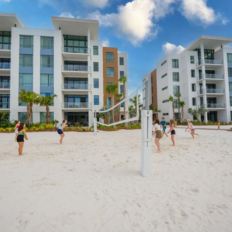 Volleyball game on the beach