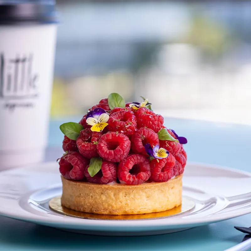 An image of a Raspberry Lime Tart from Little Spoon in Conrad Orlando at Evermore Orlando Resort.