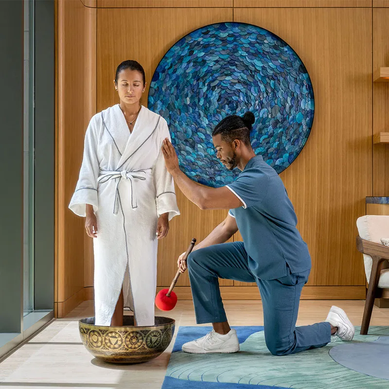 Conrad Spa Orlando Treatment An image of a woman experiencing a treatment at the Conrad Spa Orlando at Evermore Orlando Resort.