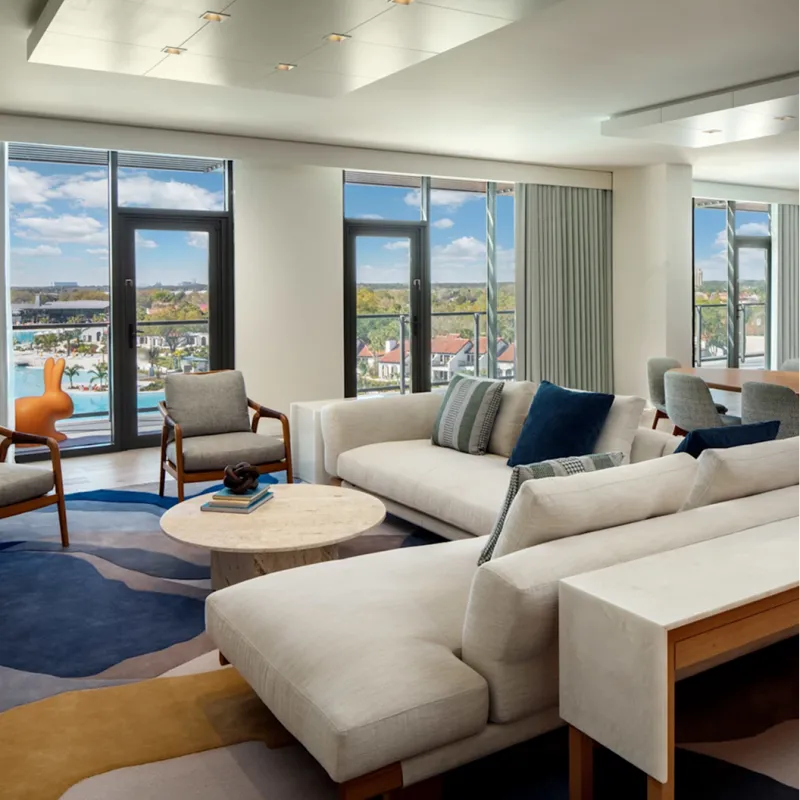 Image of the inside of a suite at Conrad Orlando at Evermore.
